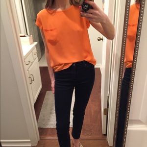 Joie orange silk top